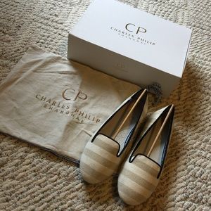 Charles Philip Shanghai "smoking" flats - size 7